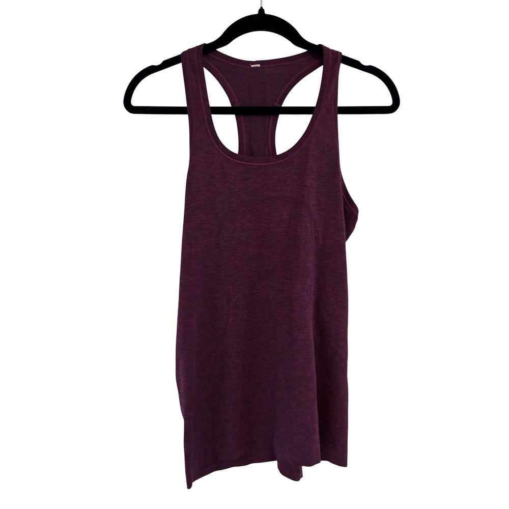 Lululemon Swiftly Tech Racerback Tank Top Plum Purple Heathered Knit Womens